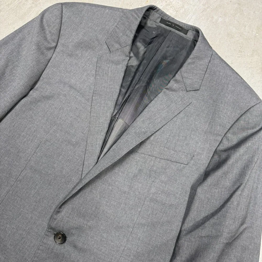 Hugo Boss Blazer Guabello 130s Wool Sport Coat Sharkskin Grey Huge/Genius 40R - Picture 2 of 12